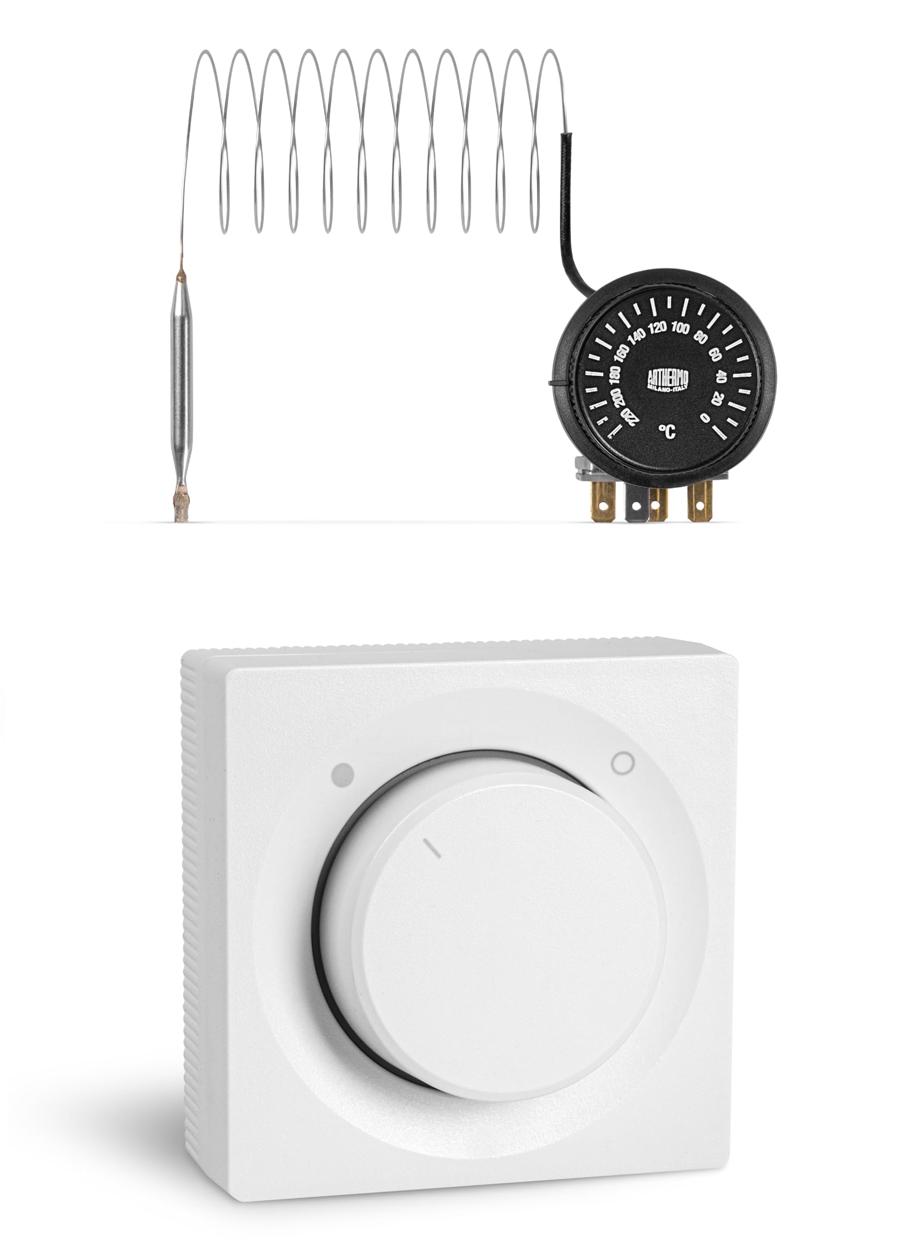 SYSTERM Distribución de Aire Caliente para Chimenea, Ventilador de Turbina AN3 Gen II, 150 mm, 990 m3/h, Con Termostato y Regulador