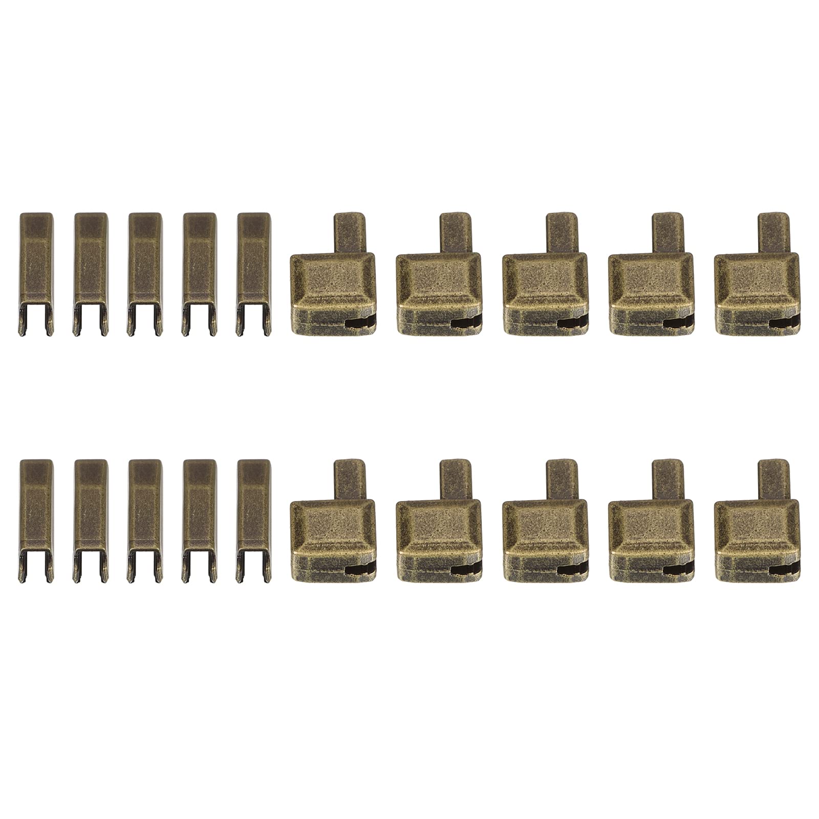 uxcell 10Sets Zipper Repair Kits, #5 Retainers Box & Insertion Pins, Metal Latch Sliders for Bags Coats Open-end Zippers Replacing, Bronze Tone
