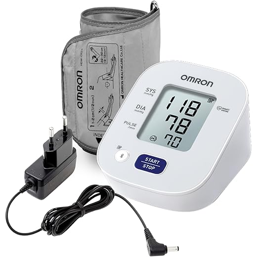 Omron HEM 7143T1A Arm Digital Bluetooth Blood Pressure Monitor with Cuff Wrapping Guide & Intellisense Technology For Most Accurate Measurement (Adapter Included)