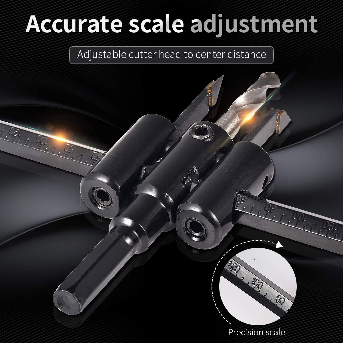 AEE® Ayarlanabilir Alçı Panç Delme Aparatı – 2 Bıçaklı Daire Testeresi – 30mm-200mm Delik Açma – Matkap Ucu ve Anahtar Dahil