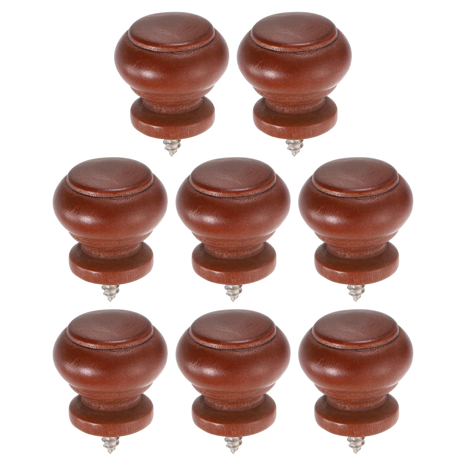 Boutons de tiroir en bois massif marron foncé finition soignée pour armoire