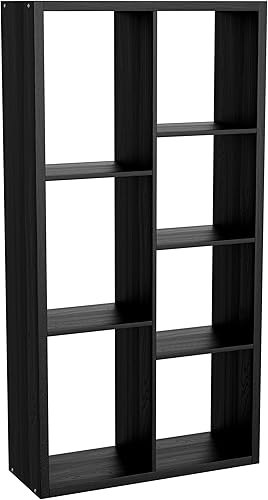 Miniatura 50 de Estantería organizadora de almacenamiento en forma de cubos, estantería decorativa de 3 niveles con respaldo abierto de 11 pulgadas con borde Roble