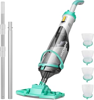 VIVOHOME 4200LPH Limpiafondos de Piscina con Indicador de Batería, Aspiradoras de Mano para Piscinas con Aluminio Extraíbles de 278cm para Jacuzzi, SPA, Piscina