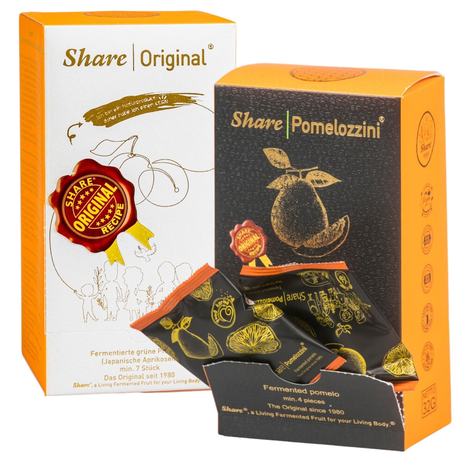Share Original Pflaumen 110g (7St.) und Pomelozzini 32g (4St.)