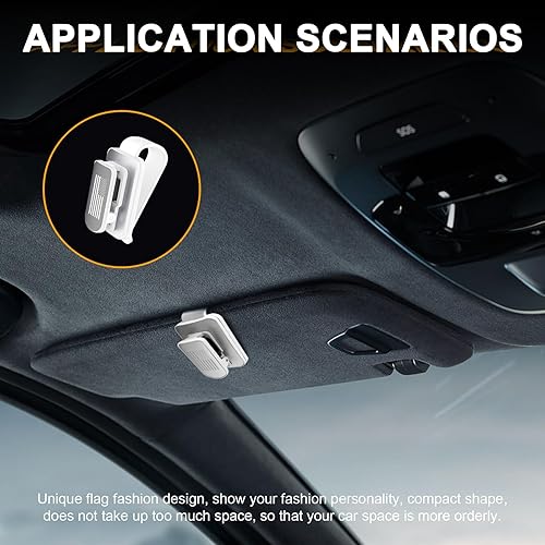 Miniatura 6 de Kewucn Soporte para lentes de sol para visera de automóvil, soporte de metal para colgar anteojos con la bandera de Estados Unidos, clip