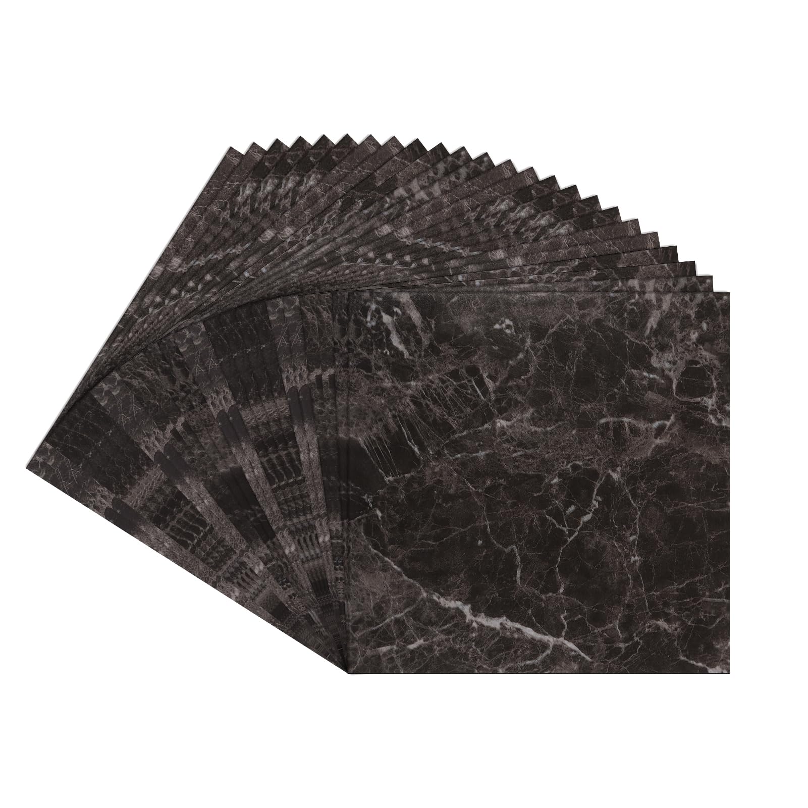 24 Piezas Suelo Vinilico Negro Claro Mármol Suelo Vinilo Autoadhesivo Antideslizante Suelo Laminado Impermeable Losetas Autoadhesivas Negro Para Cocina Vinilo Suelo Baño 30cm x 30cm