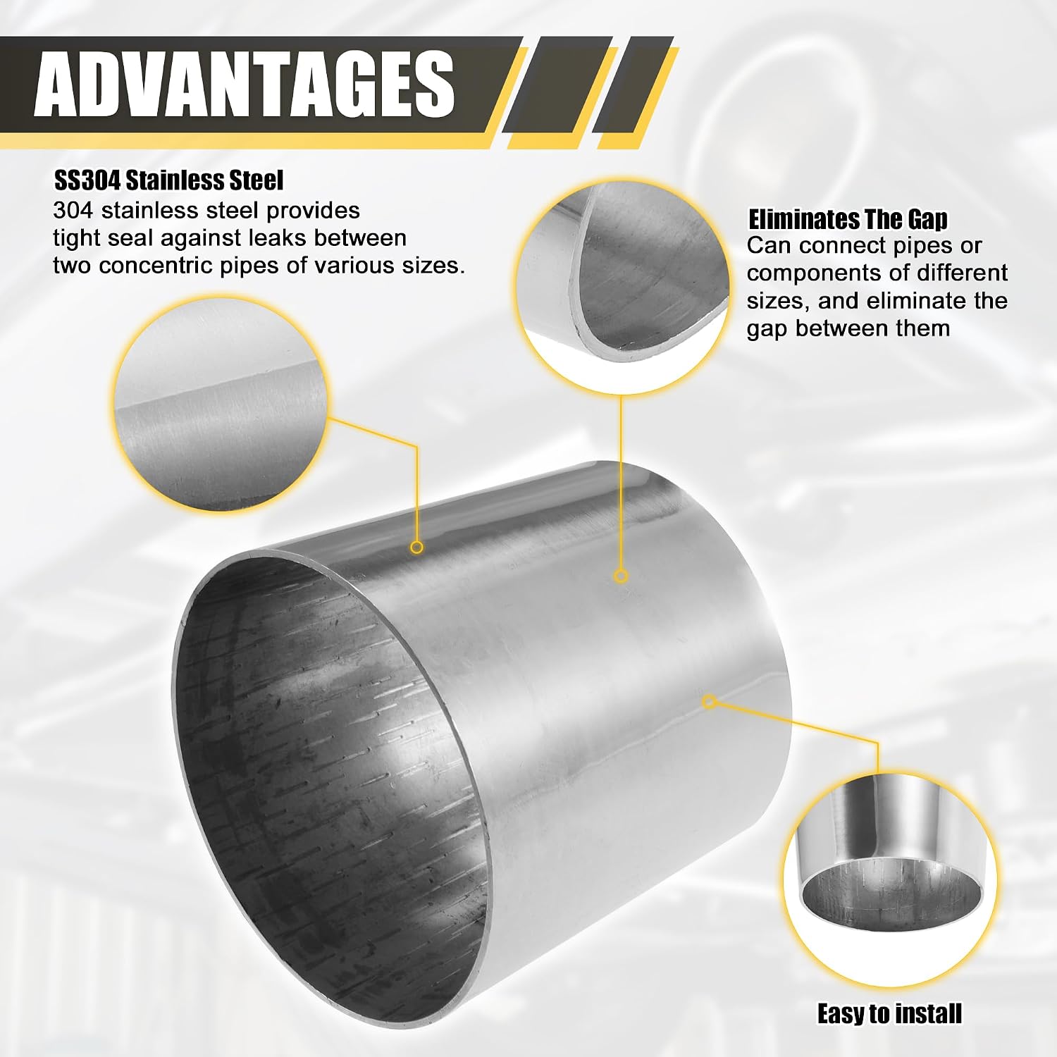 X AUTOHAUX Car Mandrel Exhaust Bend Elbow Pipe 304 Stainless Steel Concentric Reducer 3" OD to 3.5" OD 2pcs