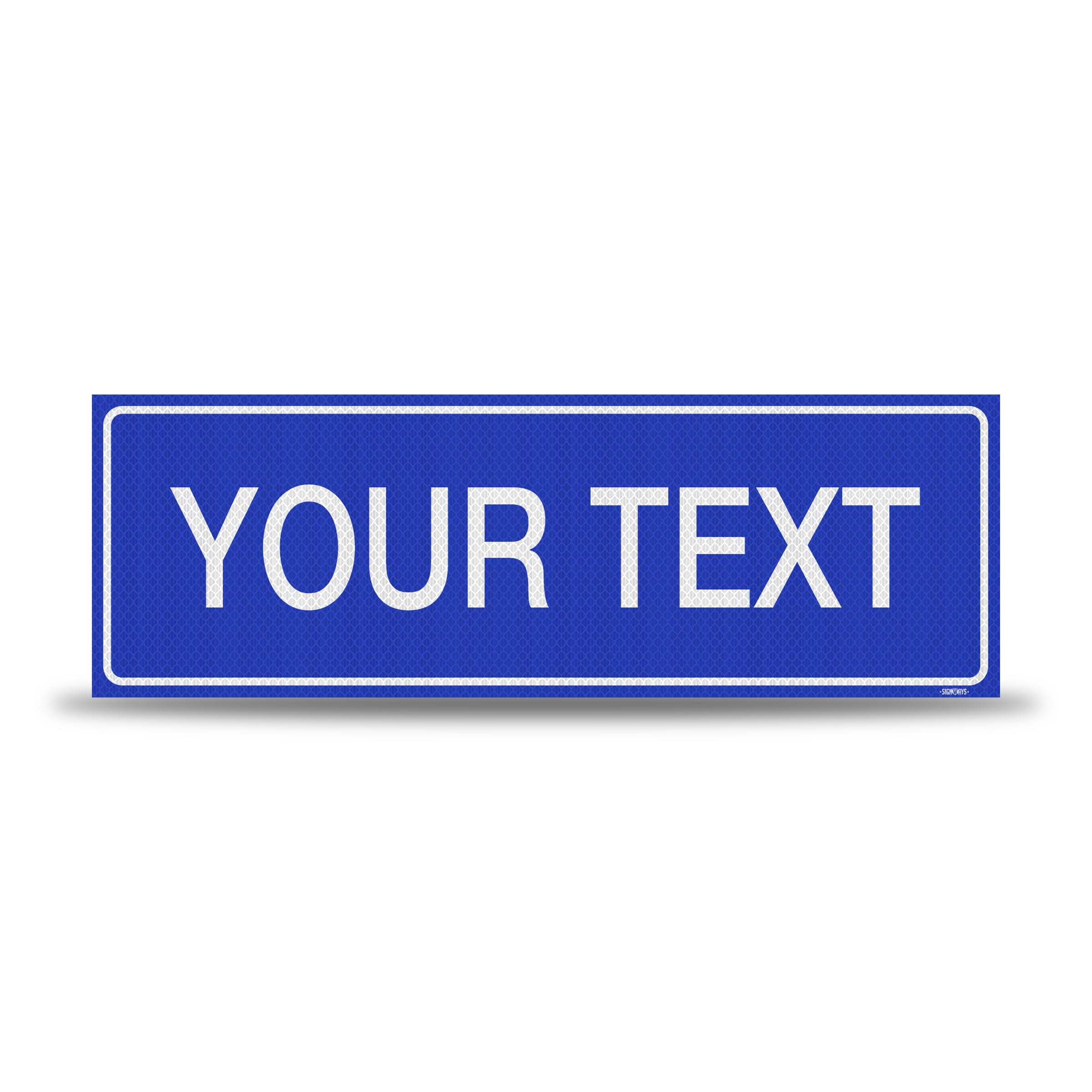 Custom Street Signs | Personalized Street Signs | Double Sided Blue White | 3M Grade Reflective Aluminum Sheeting, No Holes | Weather-Proof,