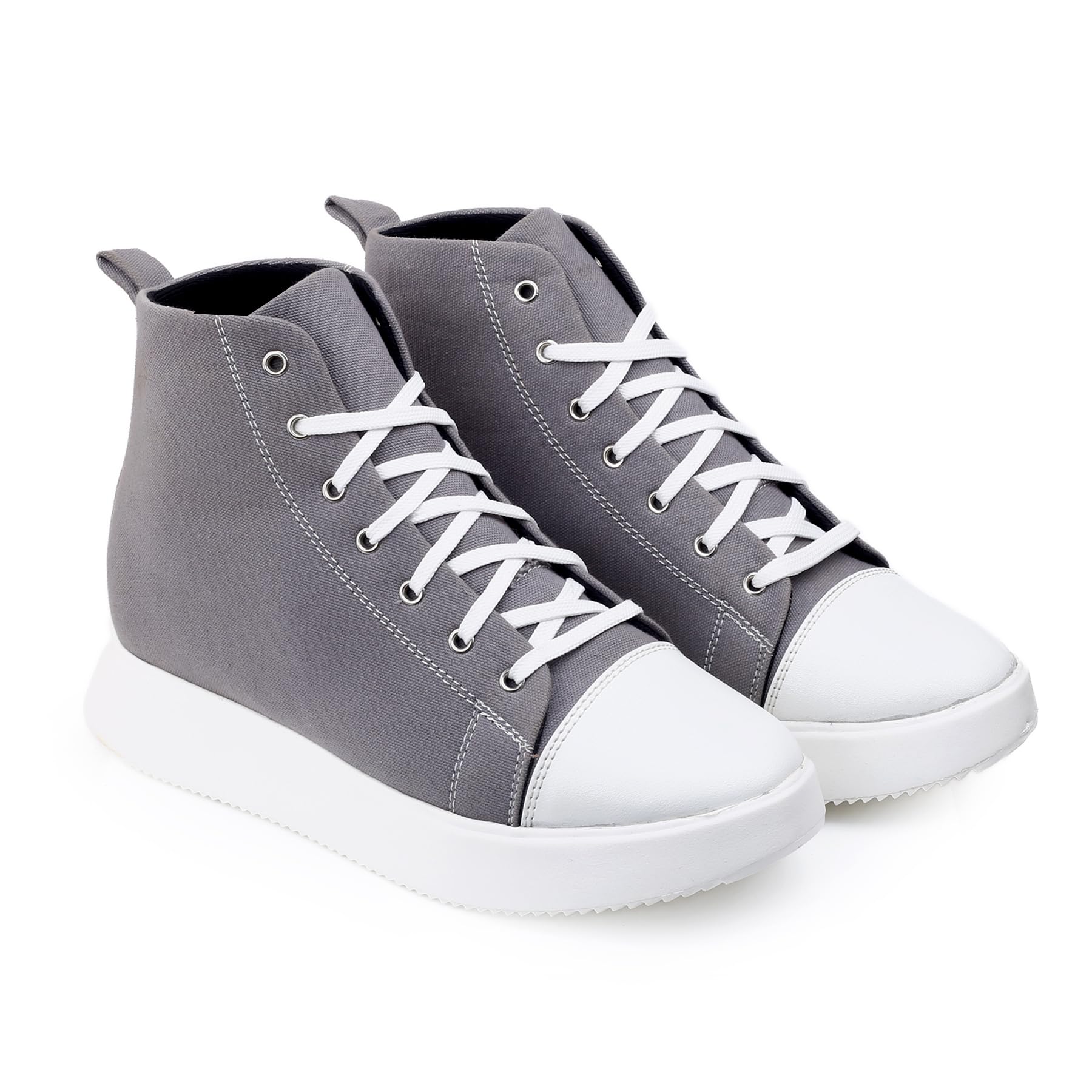 Men's 3.74 Inch Hidden Height Increasing Casual Canvas, Sneakers Laceup Outdoor Boots.-image-6
