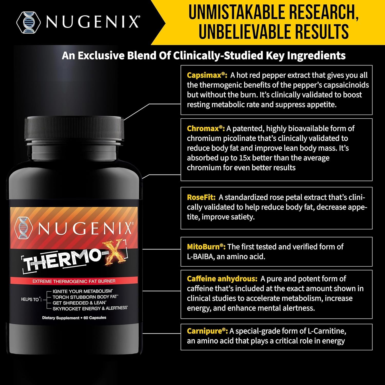 Nugenix Thermo-X: Thermogenic Fat Burner for Men, Metabolism Booster, 60ct — Amazon image 4
