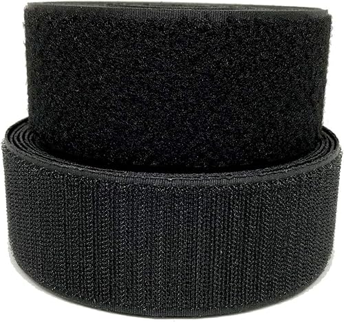 Miniatura 5 de Yuwa Cinta mágica de velcro negra de 2 pulgadas de ancho para coser, nailon para manualidades, no adhesiva (9 yardas) (negro)