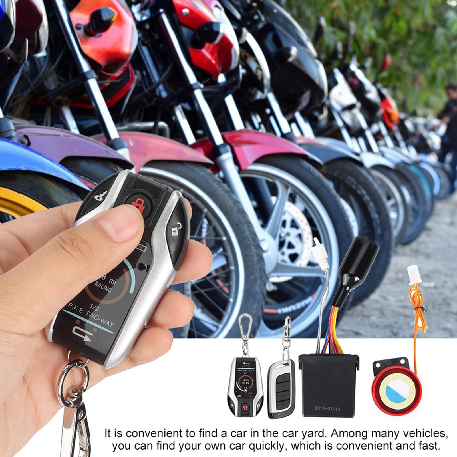 Tbest di Allarme Moto 105-125dB Impermeabile Sicurezza Avviamento Remoto Antifurto con Raggio 300m per Motociclette 12V