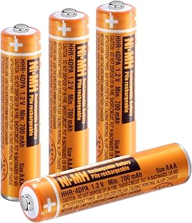 4 Pack HHR-4DPA NI-MH Rechargeable Battery for Panasonic 1.2V 700mAh AAA Battery for Cordless Phones