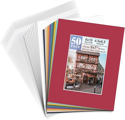 Miniatura 8 de Golden State Art Tapete para fotos de 8 x 10 pulgadas para fotos de 5 x 7 (paquete de 20), colores surtidos