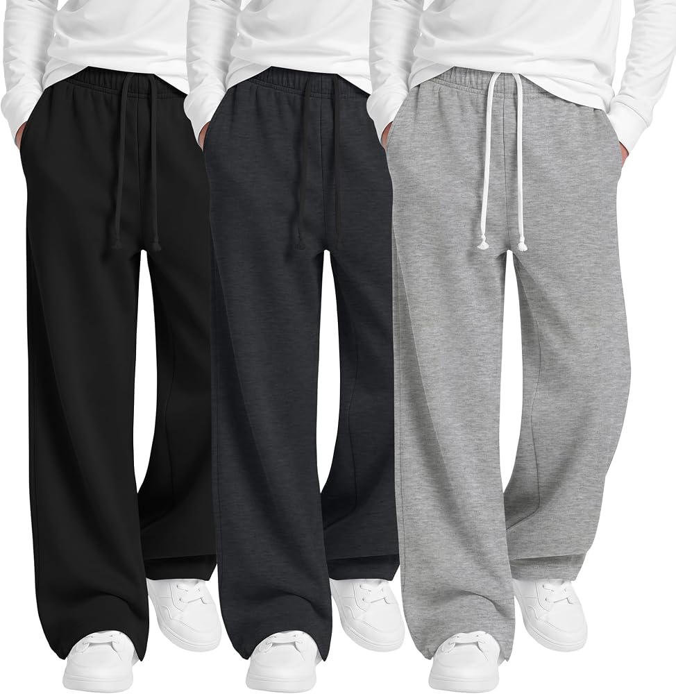 3 Pack Boys Sweatpants Teen Kids Pull On Pants — 사진 1