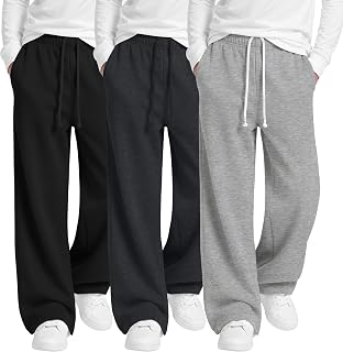 3 Pack Boys Sweatpants Teen Kids Pull On Pants