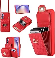 Vista 10 de XYX Wallet Case for Samsung Galaxy A54 5G, Crossbody Strap PU Leather Accordion Organizer Card Holder Protective Case with Adjustable Lanyard, Black