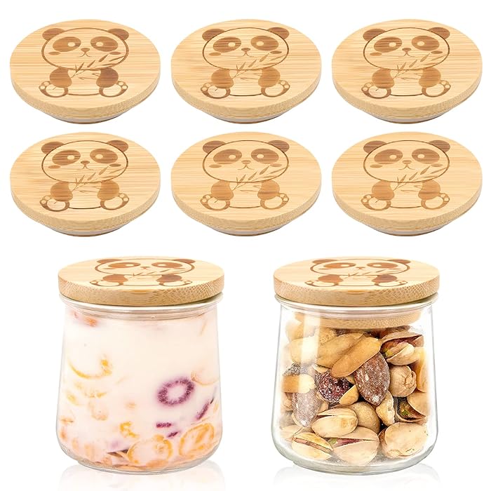 Buy 6 Pack Oui Yogurt Jar Lids Set, CTSZOOM Bamboo Lids that Fit Oui