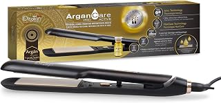 Italian Design - Plancha de Pelo Profesional ArganCare ProActive - Plancha Cerámica de 35W con Aceite de Argán, Tecnología Iónica, Calentamiento Rápido Hasta 210ºC y Apagado Automático
