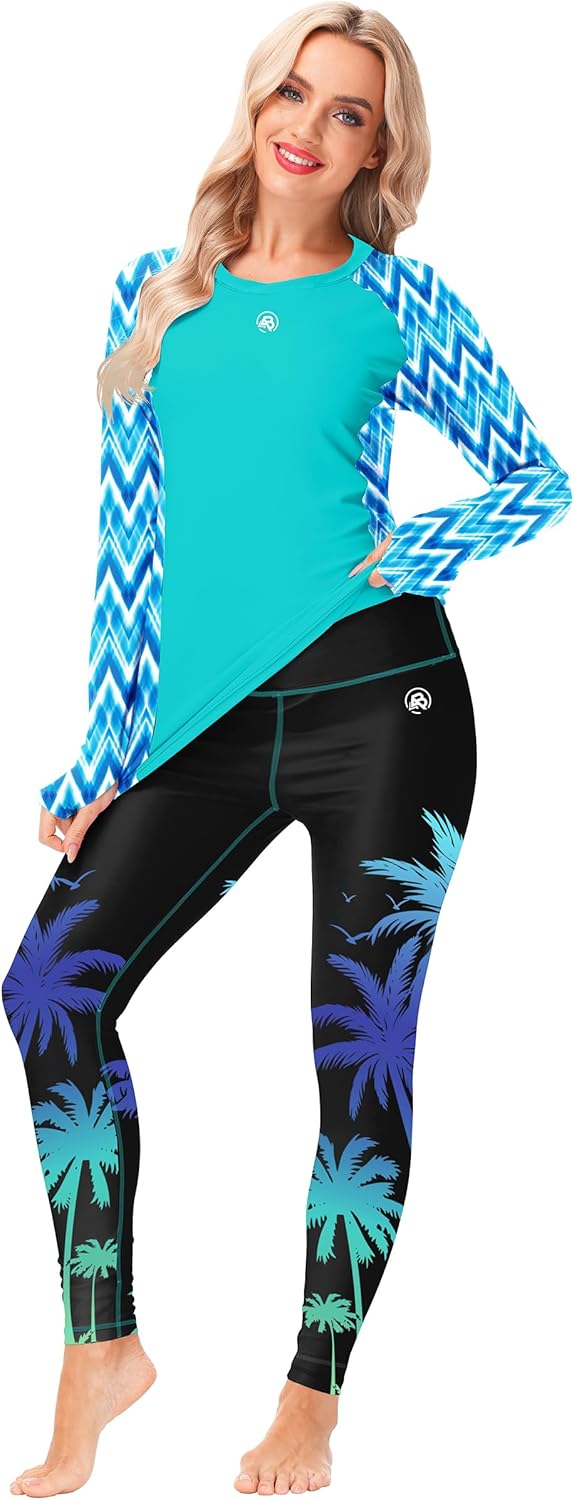 AOBUTE Women Swim Pants UPF 50+ Rash Guard Pants High Waisted Swimming Leggings
