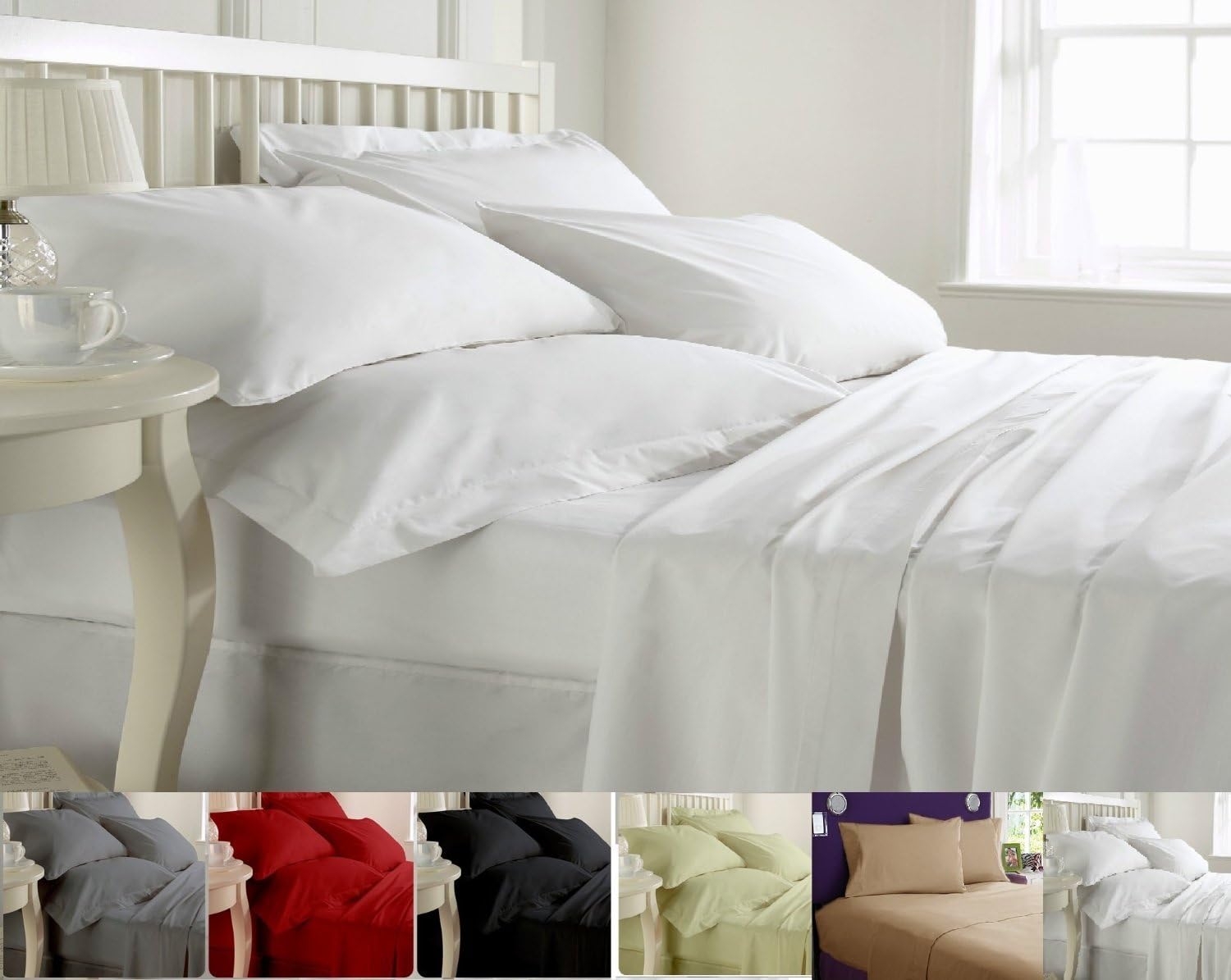 Pure 100% Egyptian Cotton DOUBLE GOLD SHEET SET (FITTED,FLAT,PILLOW CASES), Thread Count 250