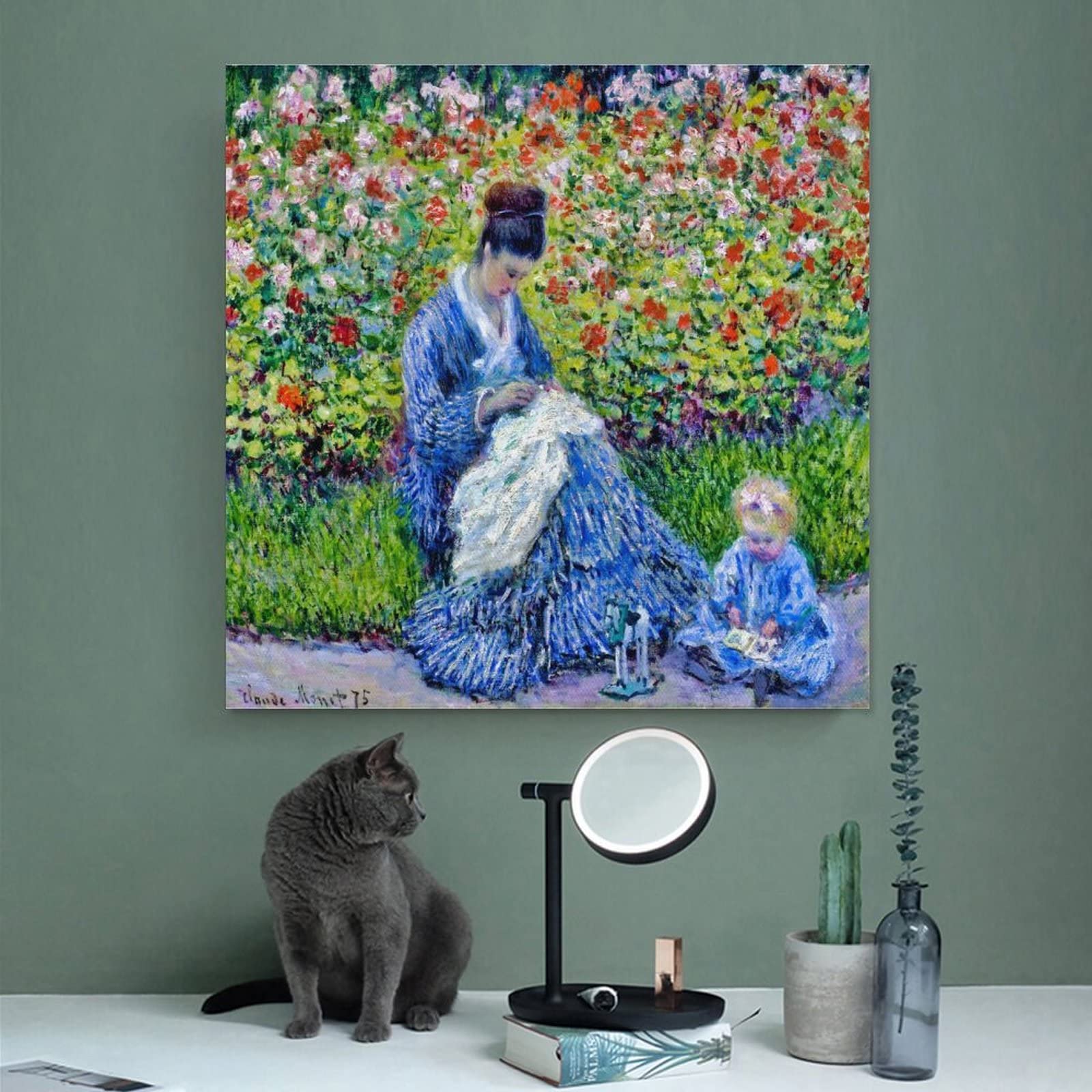 クロードモネ 絵画 油絵 額縁 モネ婦人と息子 Amazon.co.jp: Claude Monetクロード・モネ 名画の数々ポスター『モネ