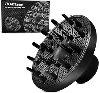موزع مجفف شعر عالمي من هوم جولد ملحق يناسب جميع مجففات الشعر تقريبًا لتصفيف المجعد أو المموج يجف ويكتسب أقصى كثافة دون تجعد 0.0 واط أسود