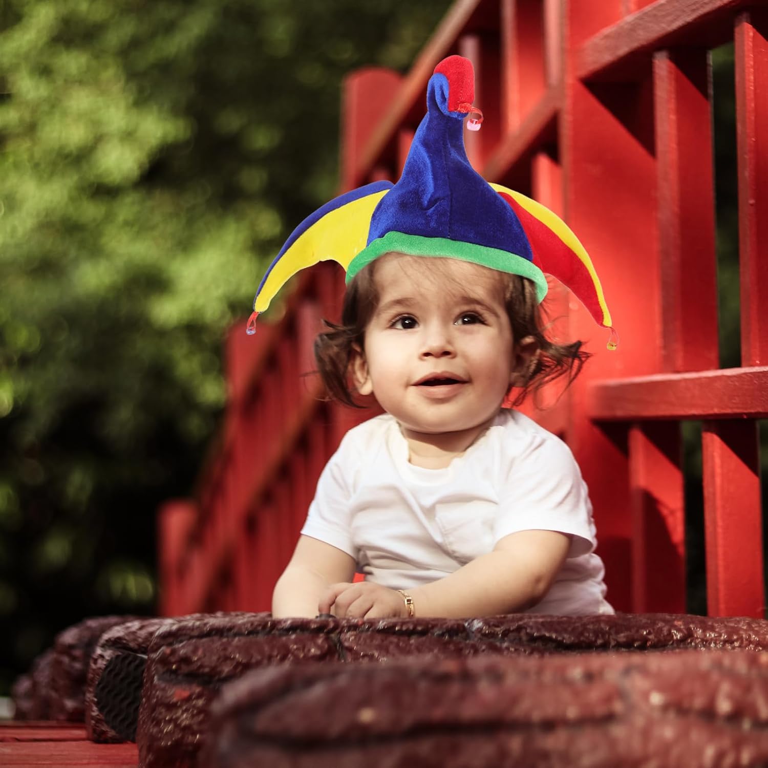 DOITOOL Clown Hat Colorful Hat for Adults and Kids Triangle Clown Costume Carnival Accessory 18.5X18.5X7In - Image 3