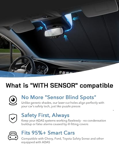 Miniatura 5 de Pigenius Parasol para parabrisas para Hyundai Elantra 2021-2023, protección solar interior automotriz, parasol plegable definitivo