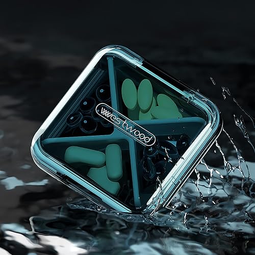 Miniatura 5 de DUBSTAR Organizador diario de píldoras, 4 compartimentos portátil de viaje, pequeño pastillero para bolsa para guardar vitaminas, aceite de hígado