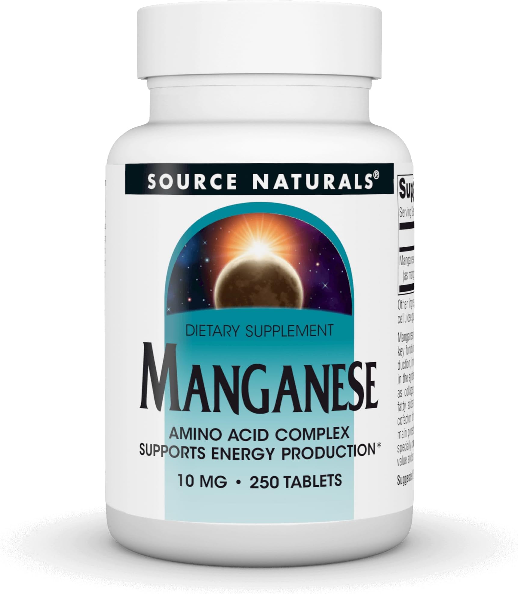 Manganese, Amino Acid Complex - Supports Energy Production* - 10 mg - 250 Tablets