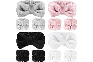 12 Pcs Washing Face Headband and Wristband for Women Girls