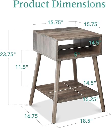 Miniatura 2 de Best Choice Products Mid-Century - Juego de 2 mesas auxiliares modernas para sala de estar, estudio, sala de estar, ahorro de espacio con