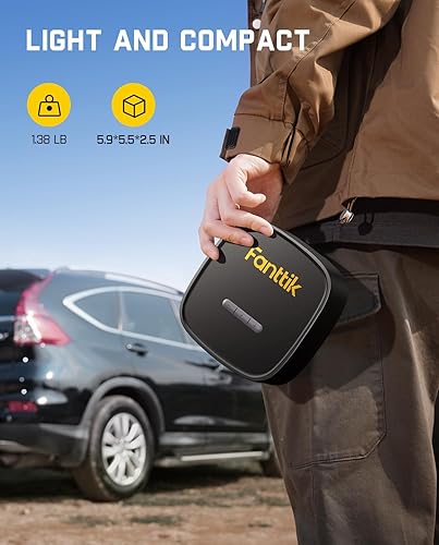 Miniatura 5 de Fanttik Compresor de aire portátil X9 SE para neumáticos de automóvil, accesorios para automóvil, bomba automática de 12 V CC con manómetro digital