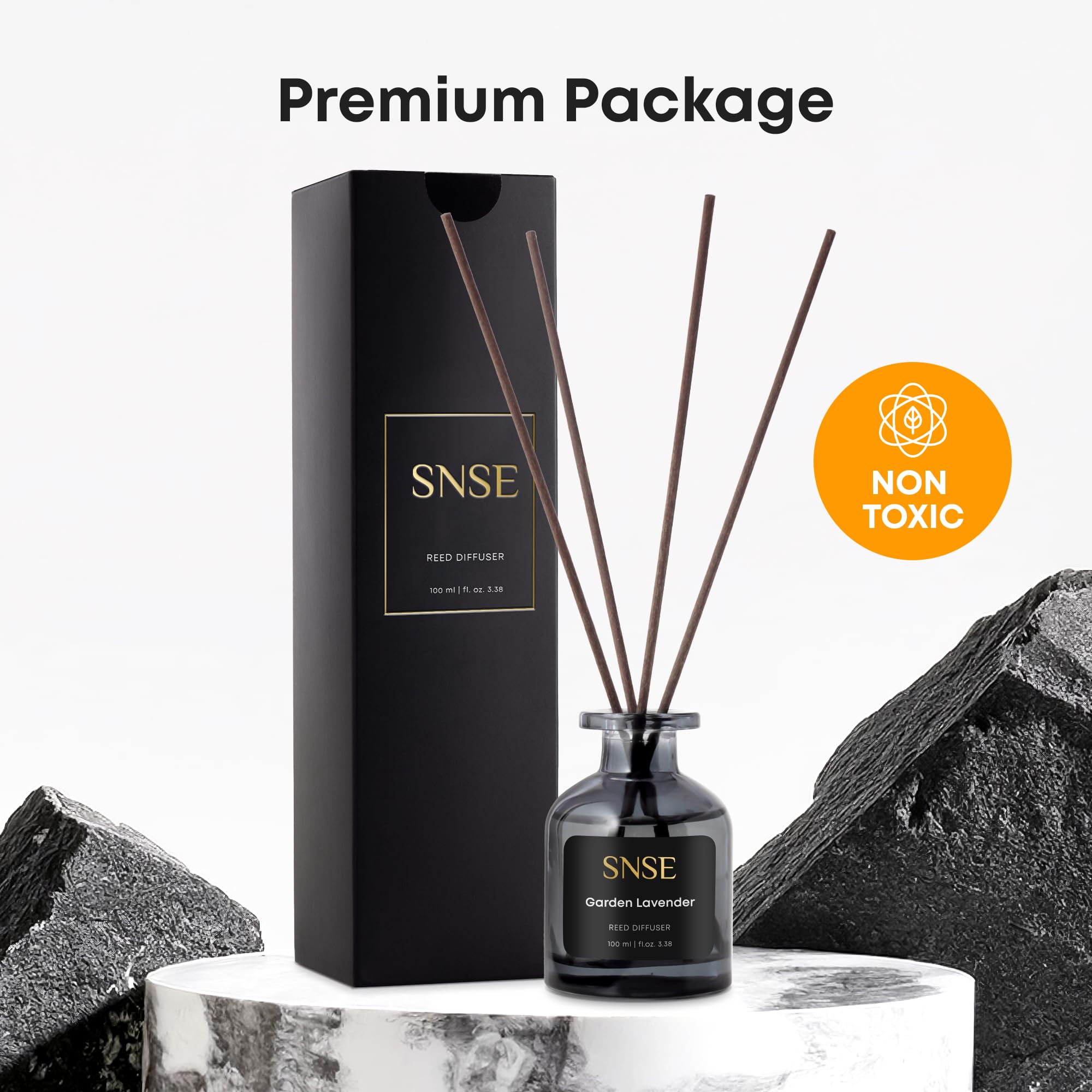 SNSE Garden Lavander Schilfrohr-Diffusor-Set, 95 ml, Duftöl-Diffusor für Schlafzimmer, Badezimmer, Heimdekoration und Geschenk, dekorative Lufterfrischer mit Stäbchen
