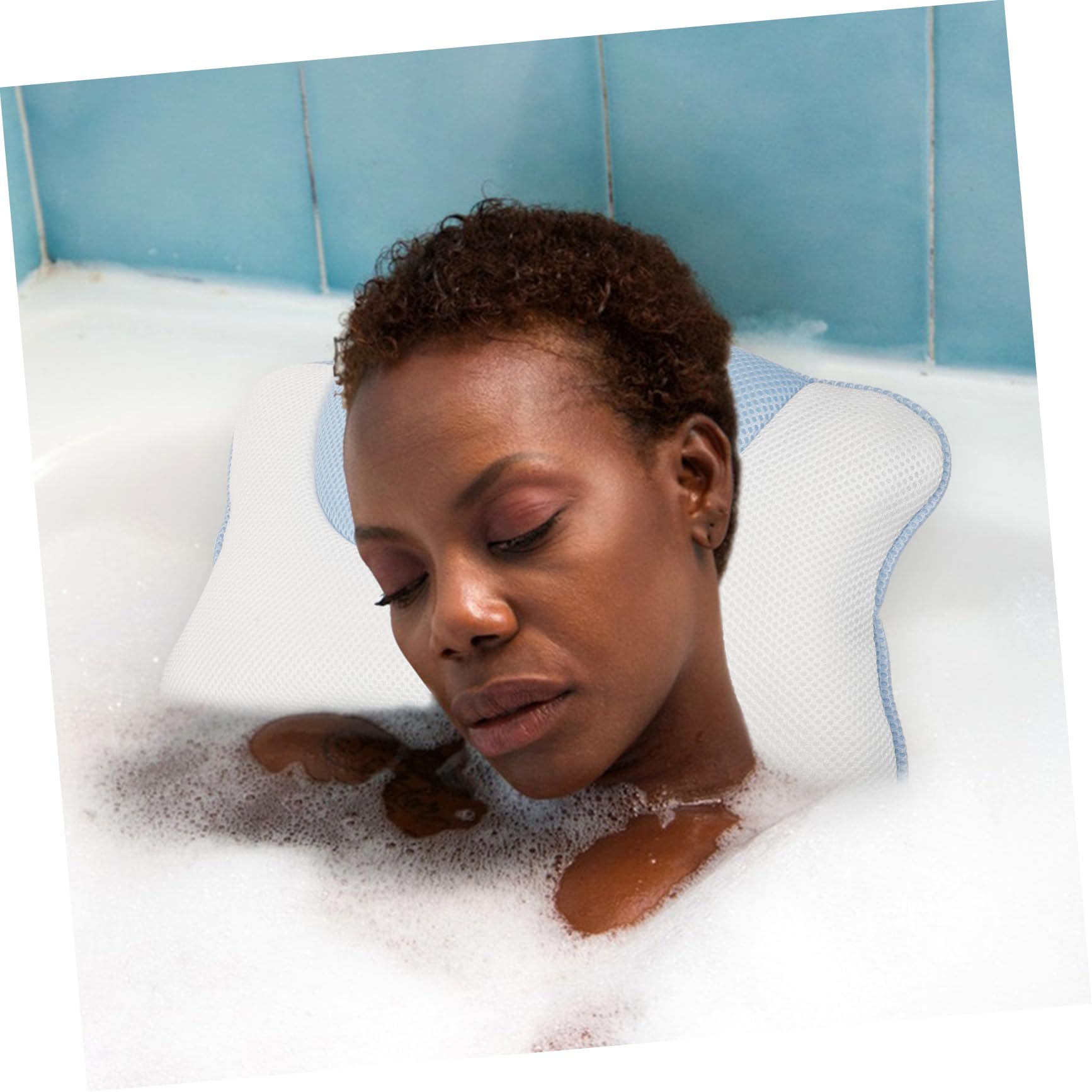Healvian 2stücke Badewannen Kopfkissen Mit Saugnäpfen Ergonomisches Spa-Pillow Für Kopf Und Nackenstütze rutschfest Und Waschbar Für Badewanne Und Wellnessbereich