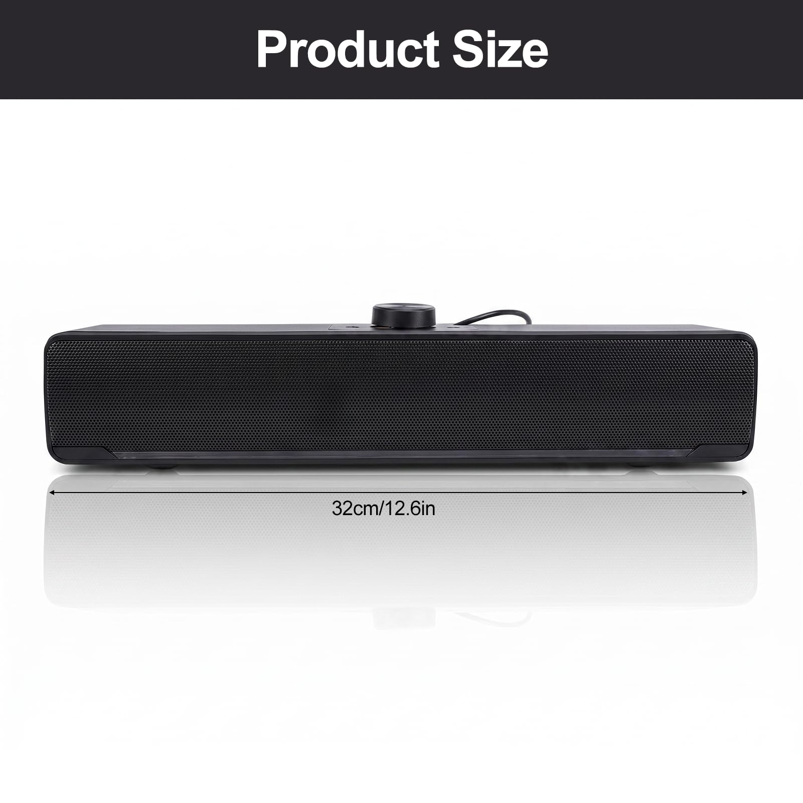 Altavoz para Ordenador, Altavoz Estéreo HiFi de Escritorio, con Iluminación RGB Dinámica y Control de Volumen Mediante Mando Giratorio, Bluetooth RGB para Juegos de