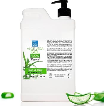 Pure Aloe Vera Gel, 100% Natural | Multipurpose Skin & Hair Care | Anti-Aging, Moisturising, Repairing | Rich in Vitamins A, C, E | Organic Aloe Vera cultivation,1000 ml