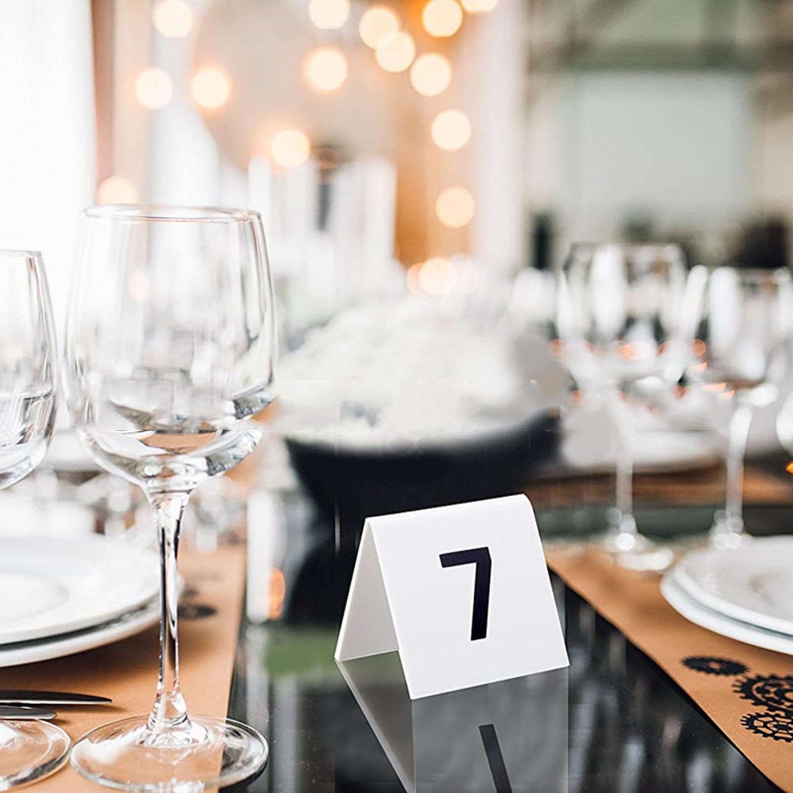 Tablica rejestracyjna stolika restauracyjnego w kształcie litery V | Wodoodporne i odporne na rdzę, odporne na upadki i zużycie, dwustronnie widoczne, wyraźne napisy.(5.5*6.3cm,1-25)