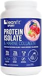 LEANFIT ISOLATED SPORT PROTEIN & MARINE COLLAGEN, natural vanilla, protein isolate from grass-fed cows and 100% hydrolyzed marine collagen powder (Type I, III), 30g protein and 10g collagen per serving, 24 servings, 838g tub