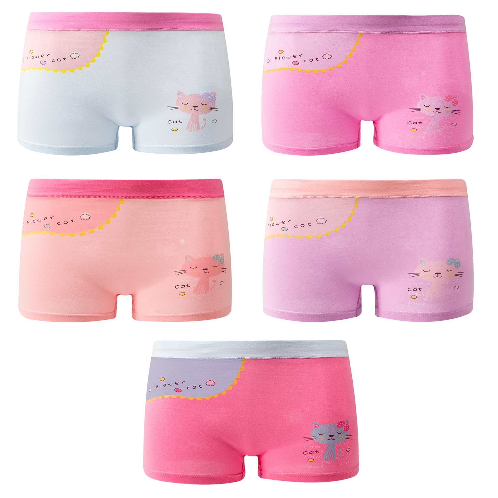 Girls Cotton Underwear Soft Boy Shorts Kids Boxer Briefs Panties Pack of 5