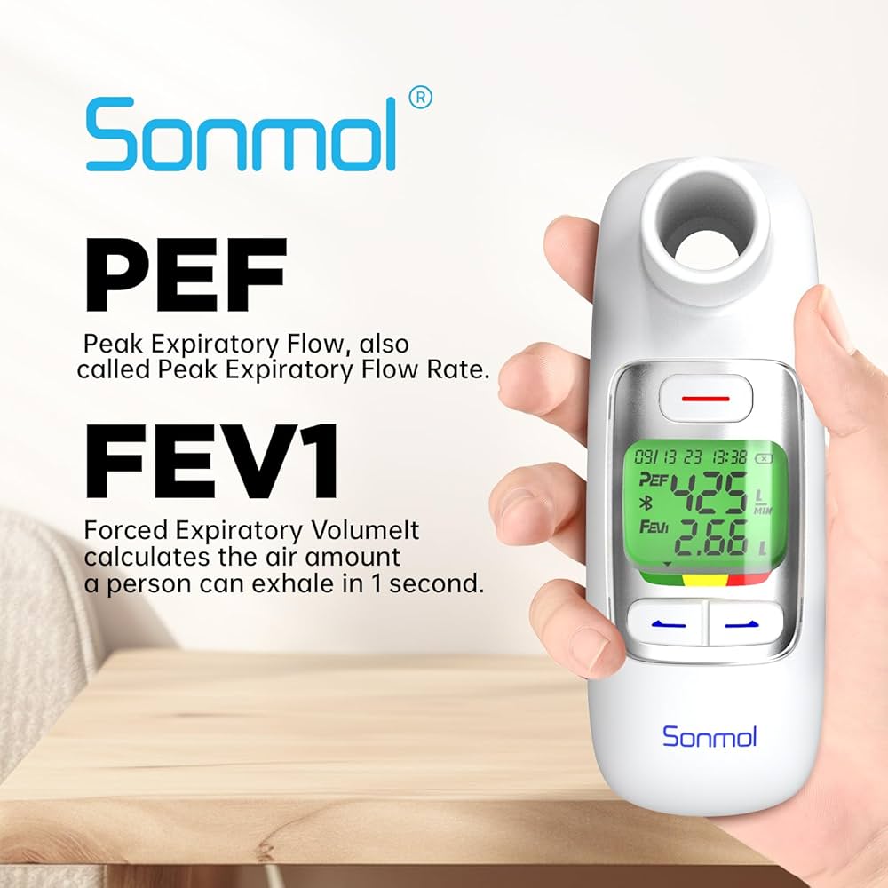 電子ピークフローメーター PEF・FEV1測定 Amazon | Sonmol デジタルピークフローメーター 肺活量計