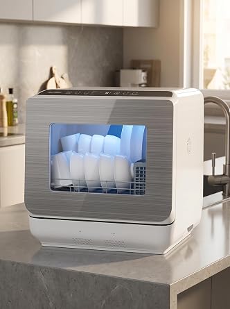 Sunvivi Portable Dishwasher 18 Countertop with 152OZ Water Tank