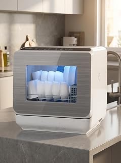 Sunvivi Portable Dishwasher with 152OZ Water Tank, 18" Countertop Dishwasher Machine fits up to 12" plates, Energy Star, 6 Preset Mode, 12H Delay Start, Small Dish Washer for Dorm RV&Apartment, White - Amazon product rated Grade B