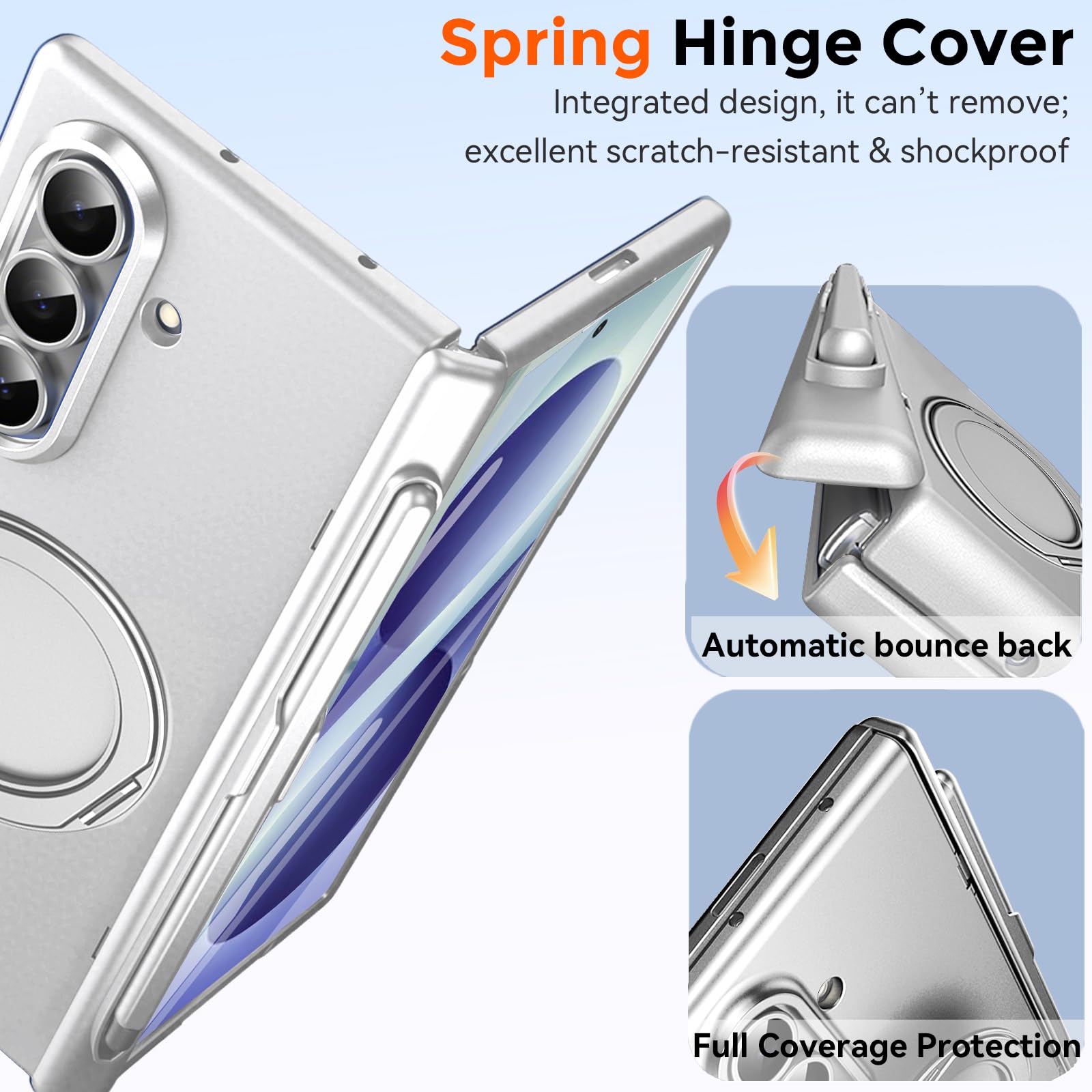 Custodia per Samsung Galaxy Z Fold 8 con portapenne e pennino capacitivo, compatibile con Magsafe anello di rotazione magnetico con cavalletto protezione dello schermo copertura completa
