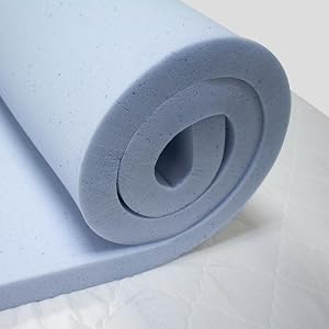 Lounj 2 Inch RV Gel Memory Foam Mattress Topper 3 4 Full Short 48x75 Blue