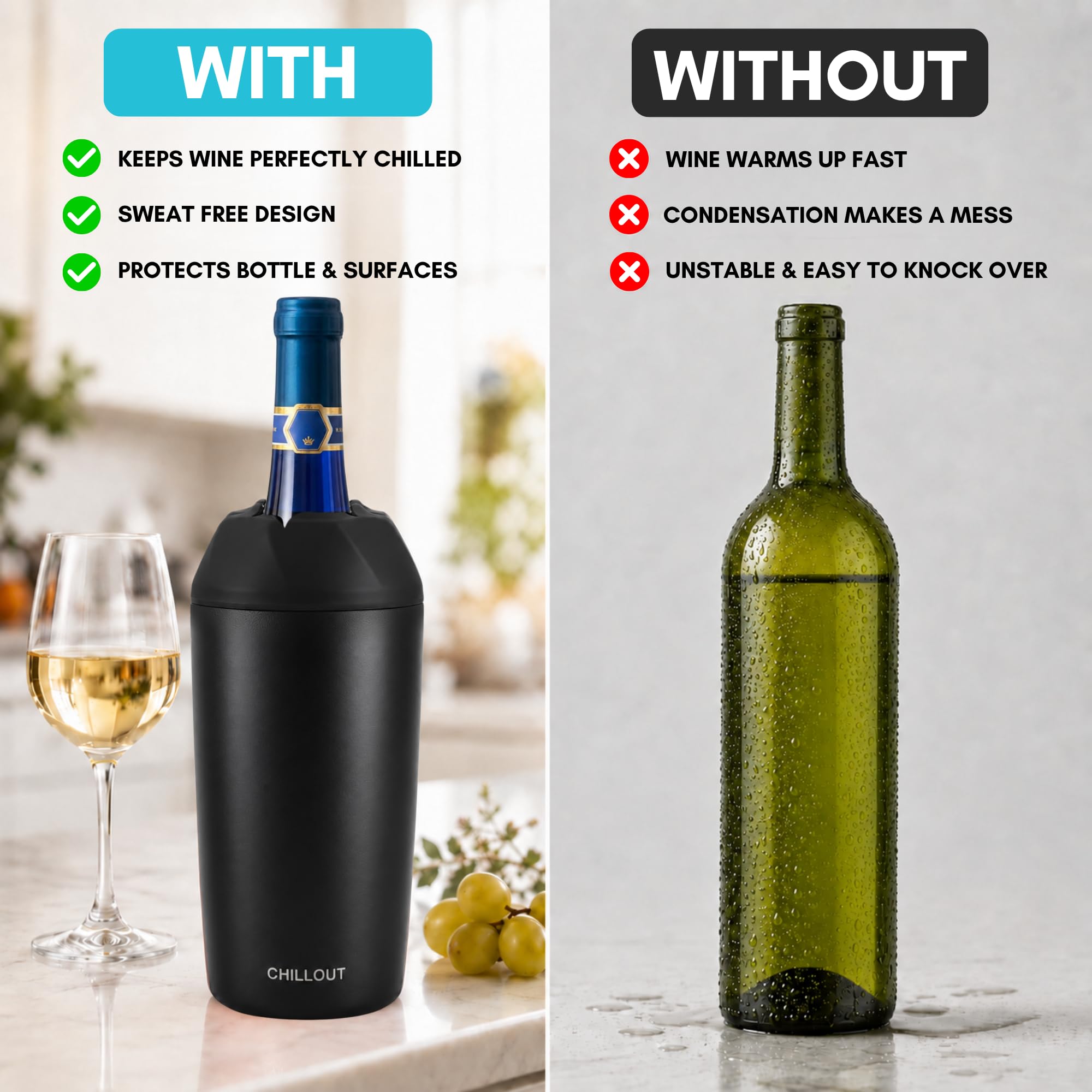 CHILLOUT LIFE Refroidisseur de bouteille de vin, refroidisseur de vin en