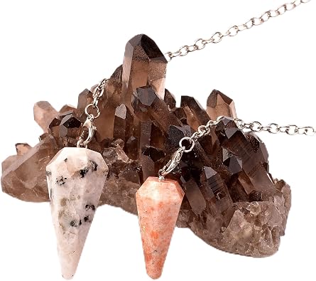 Sun Stone and Moon Stone Pendulum - Double Pendulum Set - Stone Chest