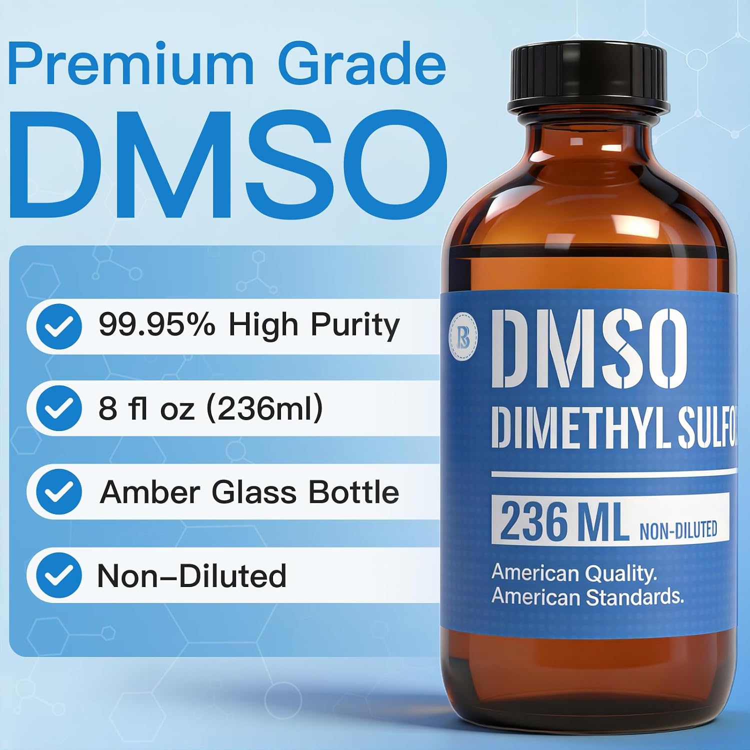 DMSO-8 oz, Non-diluted 99.95% Pure Liquid