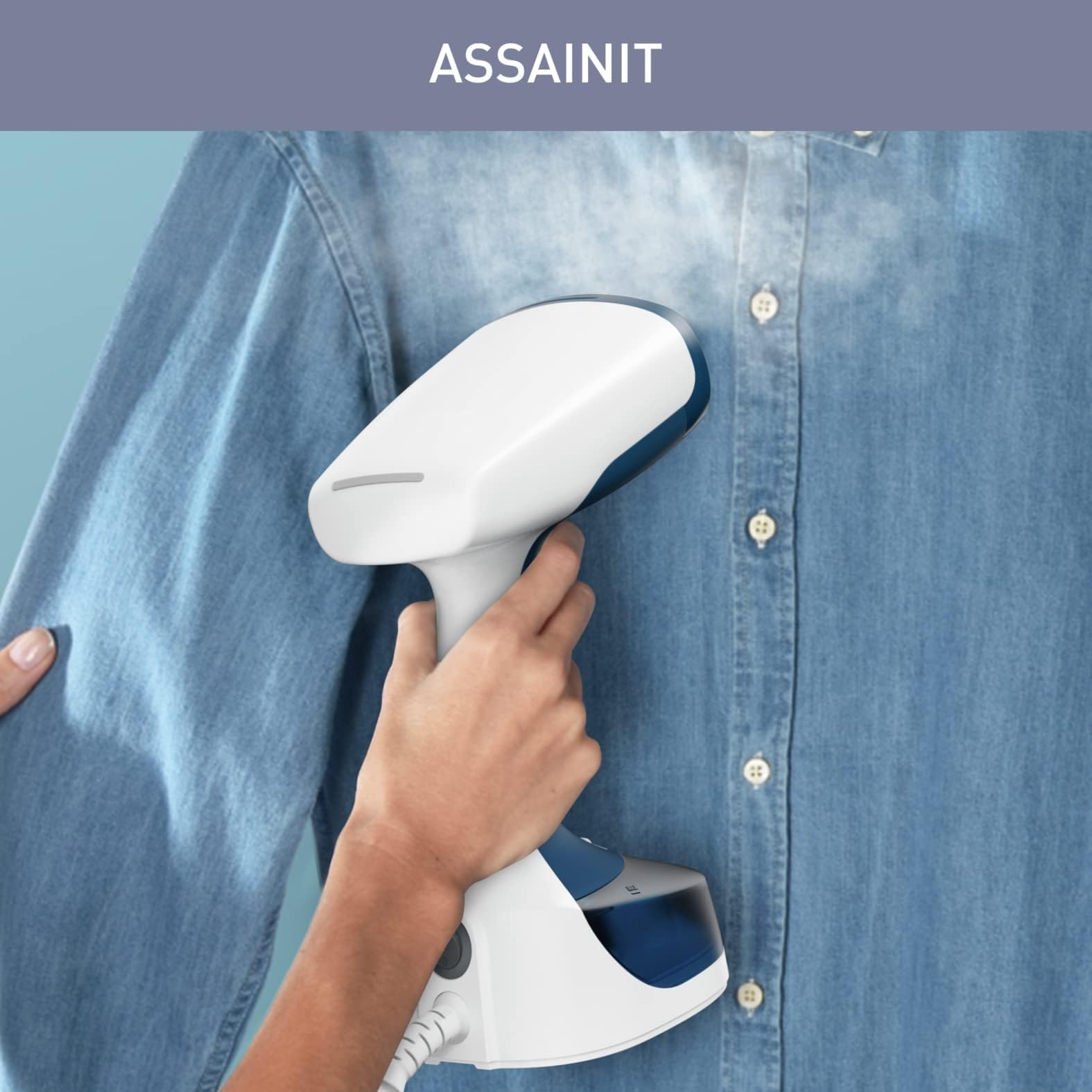 Calor Access Steam Easy Défroisseur vapeur, 1400 W, Débit vapeur 25 g/min, Temps de chauffe 15 secondes, Brosses microfibre anti-poussière, tissus épais, tissus délicats, Crochet porte, Bleu DT7170C0